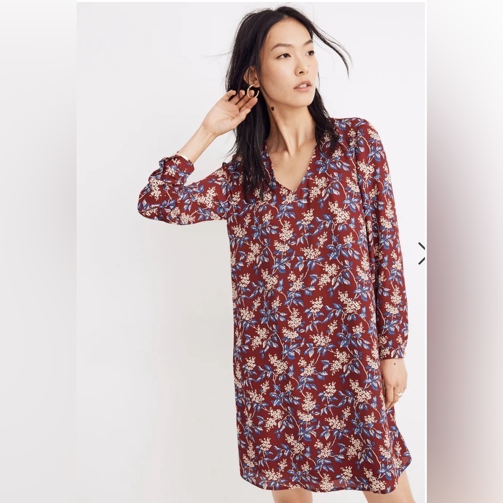 Madewell womens button back dress in antique flora size small